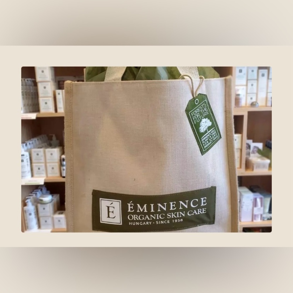 Eminence Organic Skin Care Large Reusable Shopping Tote Bag Durable Jute
